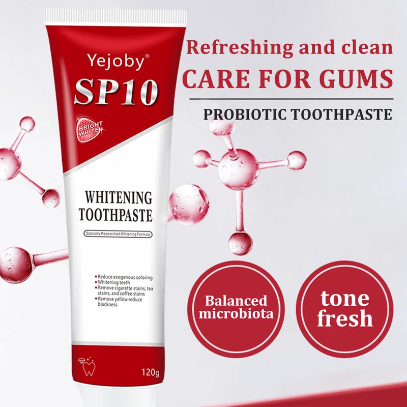 (3 Counts only 19.99$) Sp10 Probiotic Toothpaste,Sp-10 Ultra Whitening Toothpaste,Probiotics Bright White Toothpaste,Sp-10 Probiotic Toothpaste,Sp10 Toothpaste,Fresh Breath,Deep Cleaning Care Toothpaste oral health niacinamide toothpaste