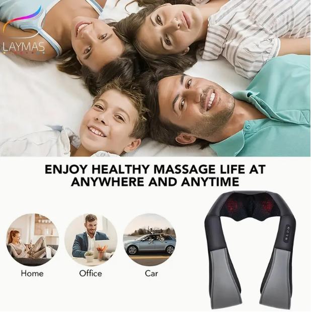 Back And Neck Massager With 3 Levels Adjustable Heating, 8 Nodes Deep Kneading Massage For Neck, Back, Shoulder, Use At Home, Car, Office Christmas Gifts