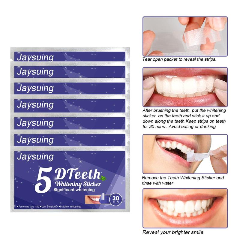 Teeth Brightening Sticker (7 Pairs box), Oral Care Sticker for Teeth, Tooth Brightener Sticker, Dental Care Sticker for Teeth, Daily Oral Care Products