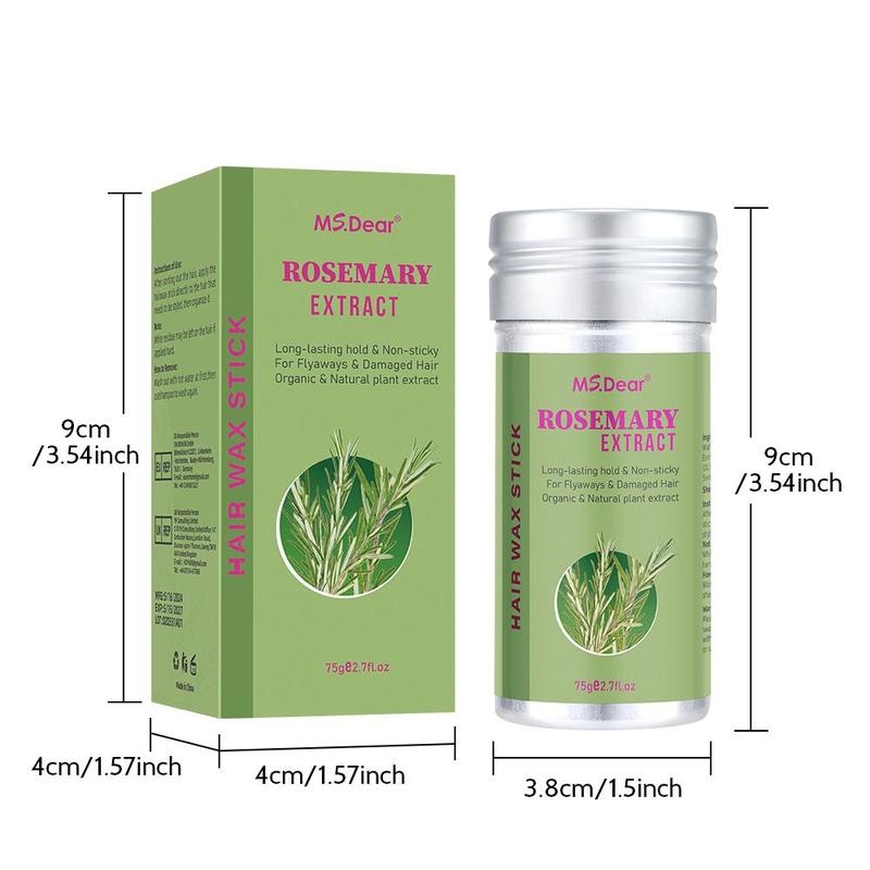 Rosemary Hair Wax Stick, 1 Box Hair Styling Hair Pomade Stick, Portable Mild Hair Taming Stick, Hair Care & Styling Product