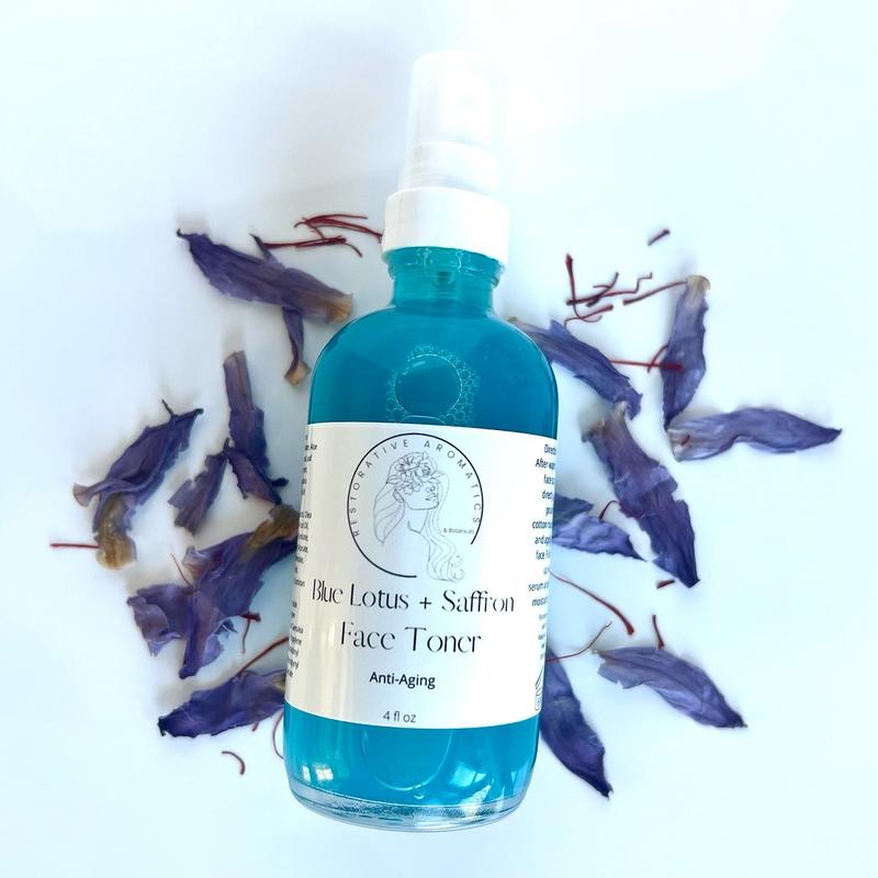 Blue Lotus Saffron Face Toner - Luxurious, Hydrating, Natural Face Mist - Skin Nourishing, Revitalizing