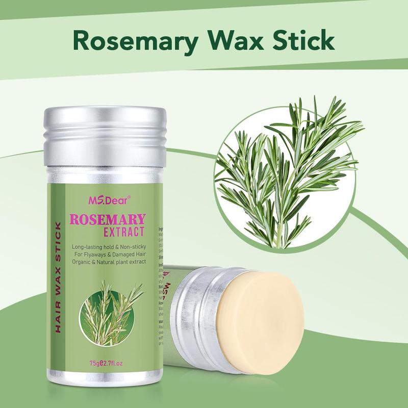 Rosemary Hair Wax Stick, 1 Box Hair Styling Hair Pomade Stick, Portable Mild Hair Taming Stick, Hair Care & Styling Product