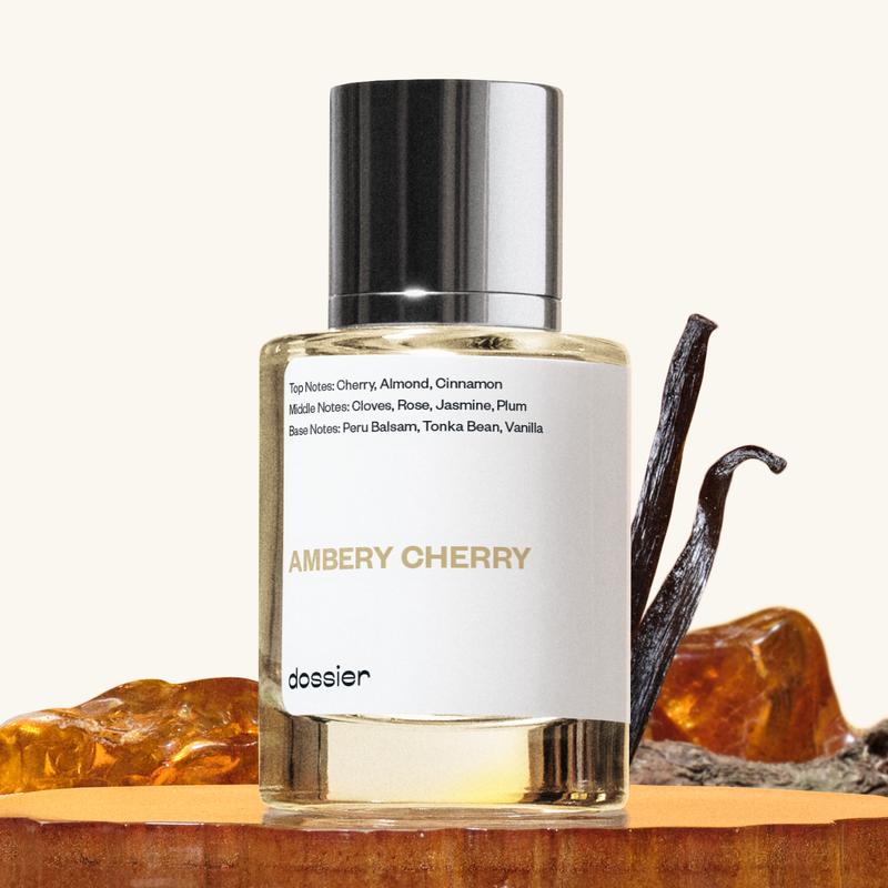 Ambery Cherry, Dossier, Unisex Perfume, 50ml, Eau de Parfum, Cherry, Almond, Cinnamon, Clove, Rose, Jasmine, Plum, Tonka Bean, Peru Balsam, Vanilla