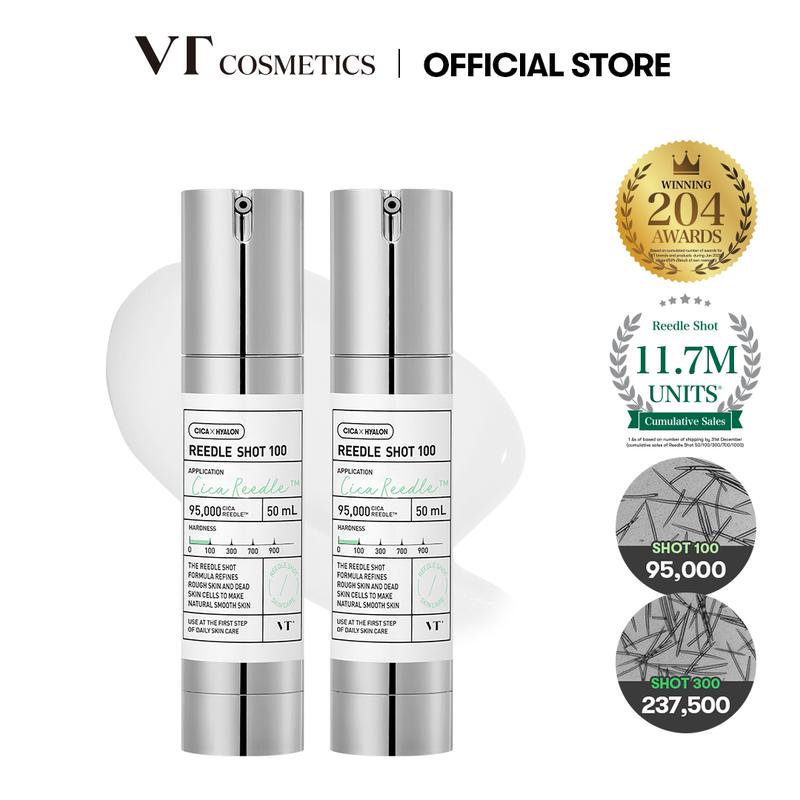 [Official VT Cosmetics] Reedle Shot 100 Duo: Mild Daily Microneedling Booster Exosome, Centella Asiatica