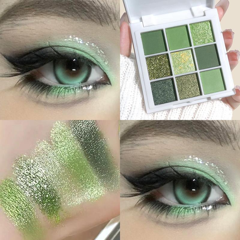 9 Color Glitter Eyeshadow Palette, 1 Count Shimmering Eye Shadow Makeup Palette, Long Lasting Shimmering Eye Shadow Makeup Products