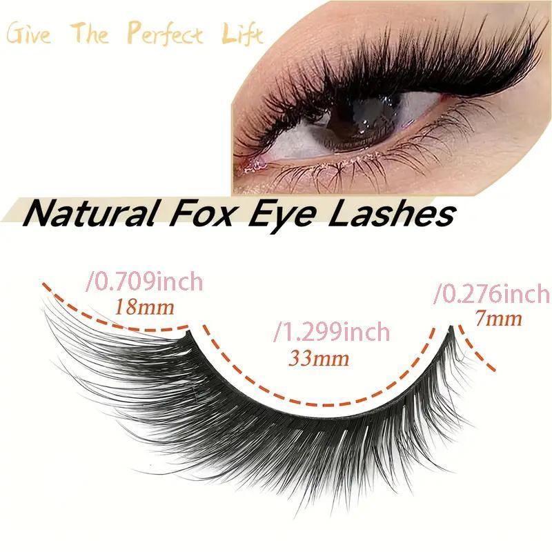 Cat Eye False Eyelashes, Natural Look Eyelashes Extension, Lightweight & Soft False Eyelashes, Fluffy Faux Cluster Lashes for Daily Life & Party