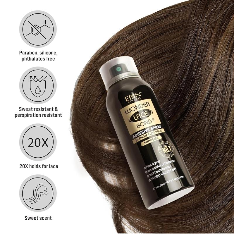 Wonder Lace Bond Adhesive Spray, 14.2oz 400ml, Strong Hold for Lace Wigs and Hairpieces, Fast-Drying Formula, Waterproof, and Long-Lasting with Easy Application.