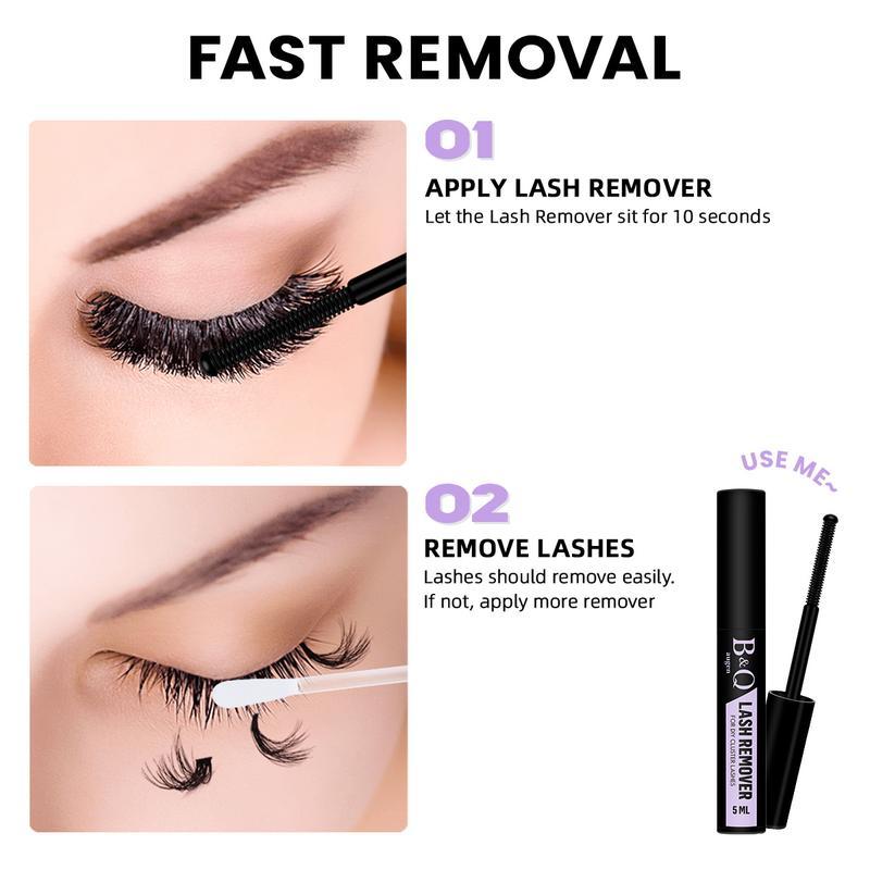 B&Q LASH Waterproof Lash Kit natural look Long lasting Individual Lashes Beginner Friendly Eyelashes with Tweezers Bond&Seal Extensions at Home