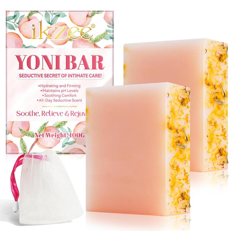 Peach Flavor Yoni Bar, 2 Counts Moisturizing Body Wash Soap, Hydrating Firming Body Wash & Soap for Women, Bath Sets Suitable for All Skin Types, Fall Gift