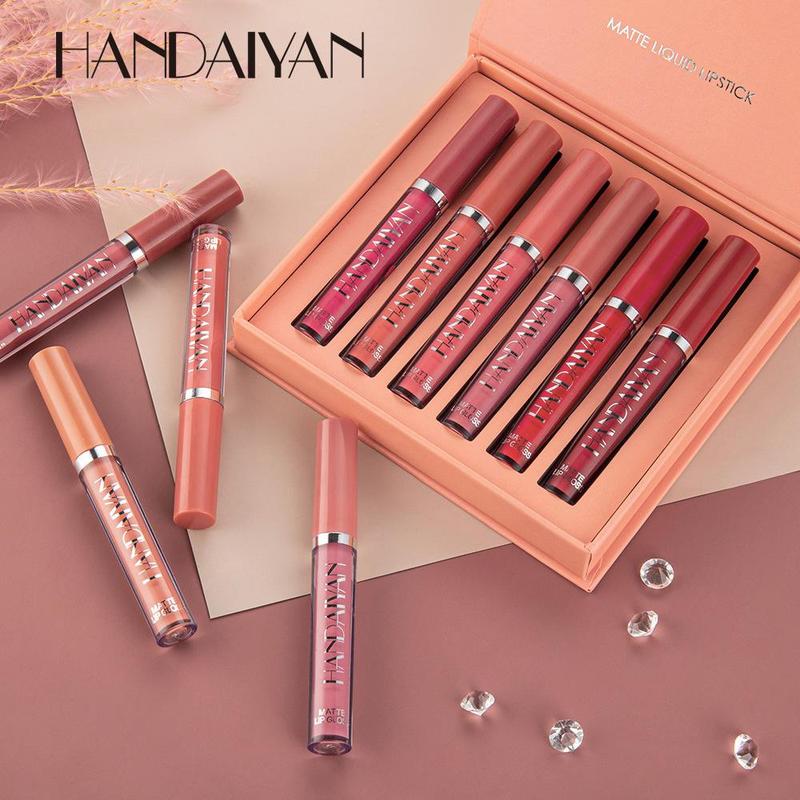 Easy Coloring Waterproof Lip Sticks, 6pcs Long Lasting Matte Lipstick Set, Girls and Women Makeup Accessories