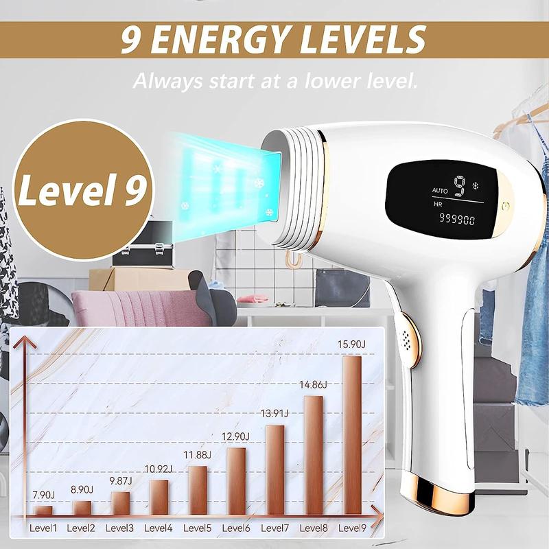 Laser Hair Removal, Permanent Hair Removal Device, Painless At-Home IPL Hair Removal for Women and Men for Face Armpits Legs Arms Bikini Line