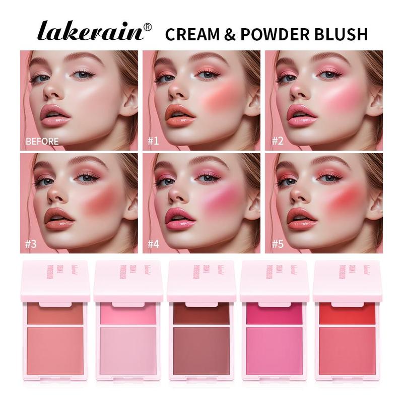 2 in 1 Blush Palette, 1 Count Long Lasting Matte Blush, Lightweight Blush, Natural Look Blush for Daily Makeup, Cosmetic Product for Women & Girls