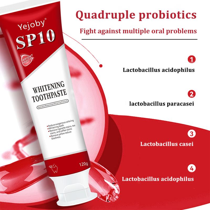 (3 Counts only 19.99$) Sp10 Probiotic Toothpaste,Sp-10 Ultra Whitening Toothpaste,Probiotics Bright White Toothpaste,Sp-10 Probiotic Toothpaste,Sp10 Toothpaste,Fresh Breath,Deep Cleaning Care Toothpaste oral health niacinamide toothpaste