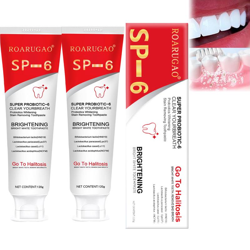 [Upgrade for $3: Get 2Pcs] SP-6 Probiotic Toothpaste - Enhanced Formula Nourishes Oral Microbiome, Eliminates Stains, & Ensures Lasting Fresh Breath