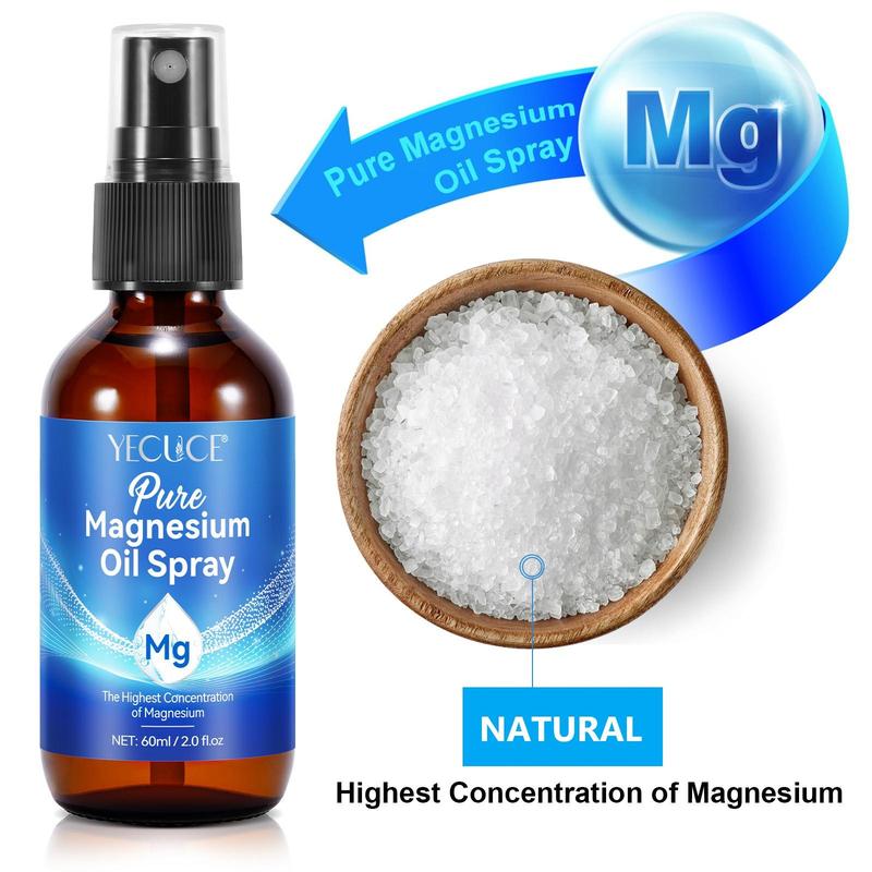 Magnesium Oil Cream & Spray Set, 2 Counts Magnesium Body Care Products, Body Care Set for Women & Men, Christmas Gift