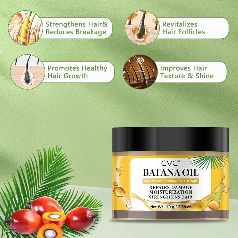 Batana Oil Hair Mask For Hair Growth Healthier: Batana oil Sourced from Honduras - CVC Batana oil  For men and women-  Moisturize Scalp, Restore Dry Damaged Hair 110g 3.88 oz Haircare Repair   hairgrowth oil hairtreatment