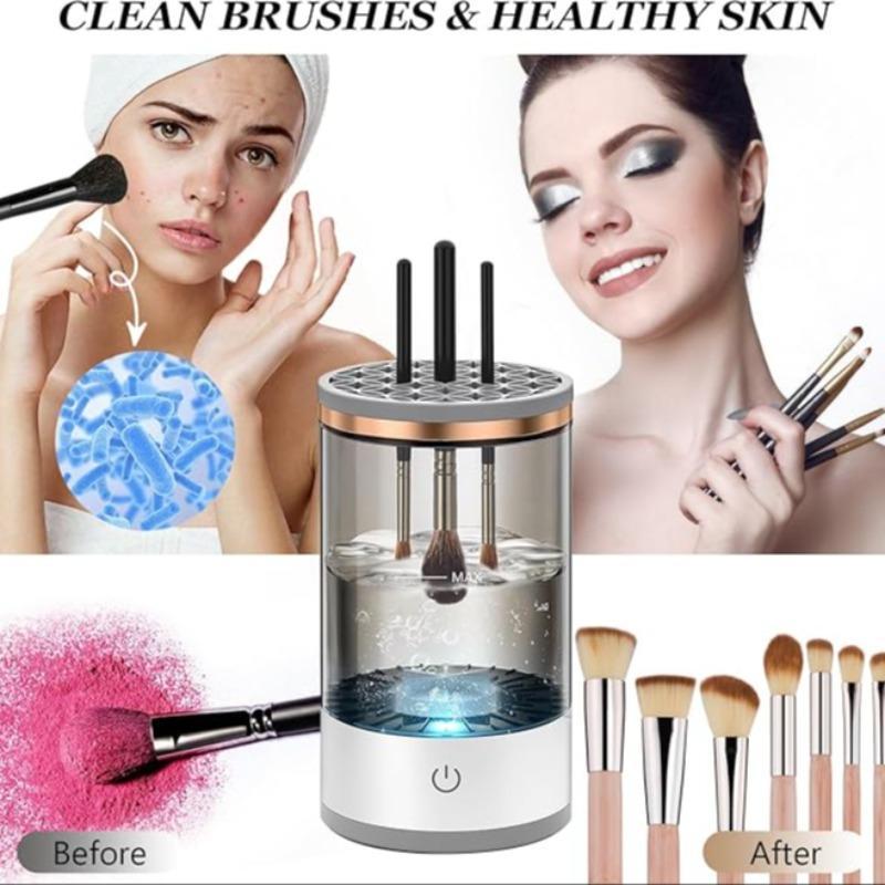 Electric Makeup Brush Cleaning Machine for Summer Gift, USB Powered Automatic Rotating Makeup Brush Cleaning Tool, Makeup Brush Cleaning Tool for All Makeup Brushes, Summer Cosmetic Tool Cleansing Accessories