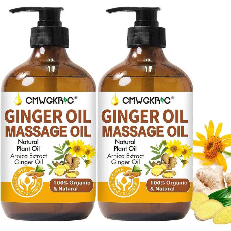 2 Pack Ginger Oil Lymphatic Drainage Massage,Belly Drainage Ginger Oil-Warming Tired Sore Muscle Ginger Massage Oils With Natural Arnica Extract,Grapeseed Oil,Vitamin E Massage Oil for Massage rapy