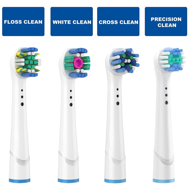 Replacement Brush Heads for Oral B Compatible Electric Toothbrush Heads, Including 4 Precision, 4 Floss, 4 Cross and 4 Whitening - 16 Variety Pack Cleansing