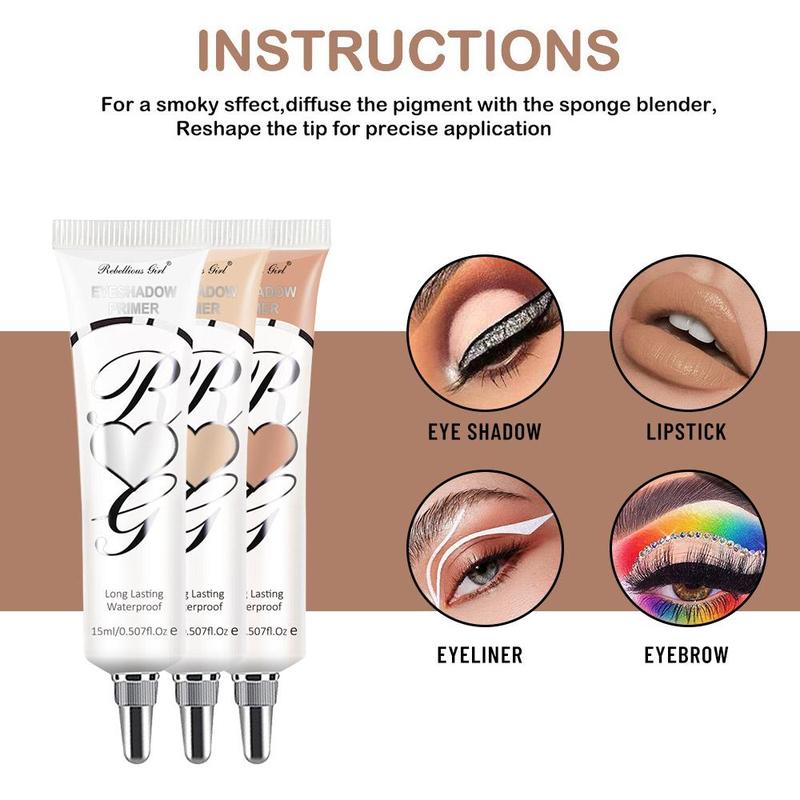 Long-lasting Eyeshadow Primer, 6 Counts set Waterproof Eyeshadow Primer, Full Color Vitality Eyelid Concealer Face Makeup for Women & Girls