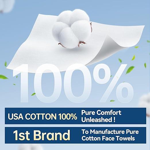 Winner 100% USA Cotton Disposable Dry Wipes I Disposable Face Towels I Daily Face Towel Household,Soft,Thick,Super Absorbent,Reusable,Comfort Skincare