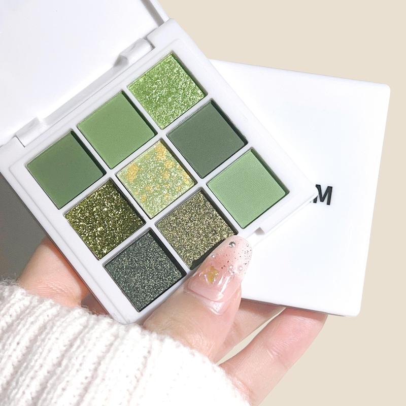 9 Color Glitter Eyeshadow Palette, 1 Count Shimmering Eye Shadow Makeup Palette, Long Lasting Shimmering Eye Shadow Makeup Products