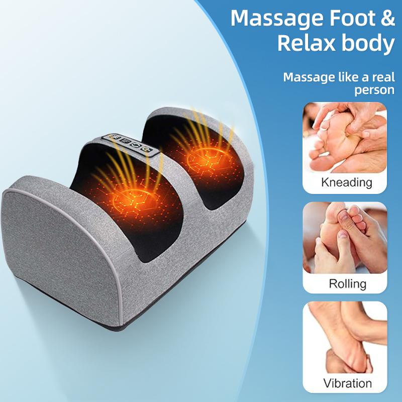 Leg massager with heating portable foot massager Finger-pressing deep kneading therapy, healthy feet, relaxing home or office using electric massager 110v voltage to give parents gifts at Christmas. foot massager