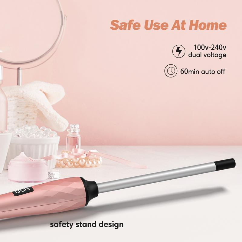 FARERY Small Curling Iron 3 8 Inch, 12 Adjustable Temperature, 30s Fast Heat Up, Glove Included