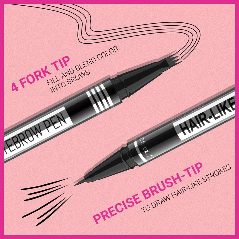 iMethod Eyebrow Pencil, Hair-like Eyebrow Pen, 2-in-1 Waterproof Brow Pen with 4 Tip, with Dual-ended Eyebrow Brush, Cosmetic