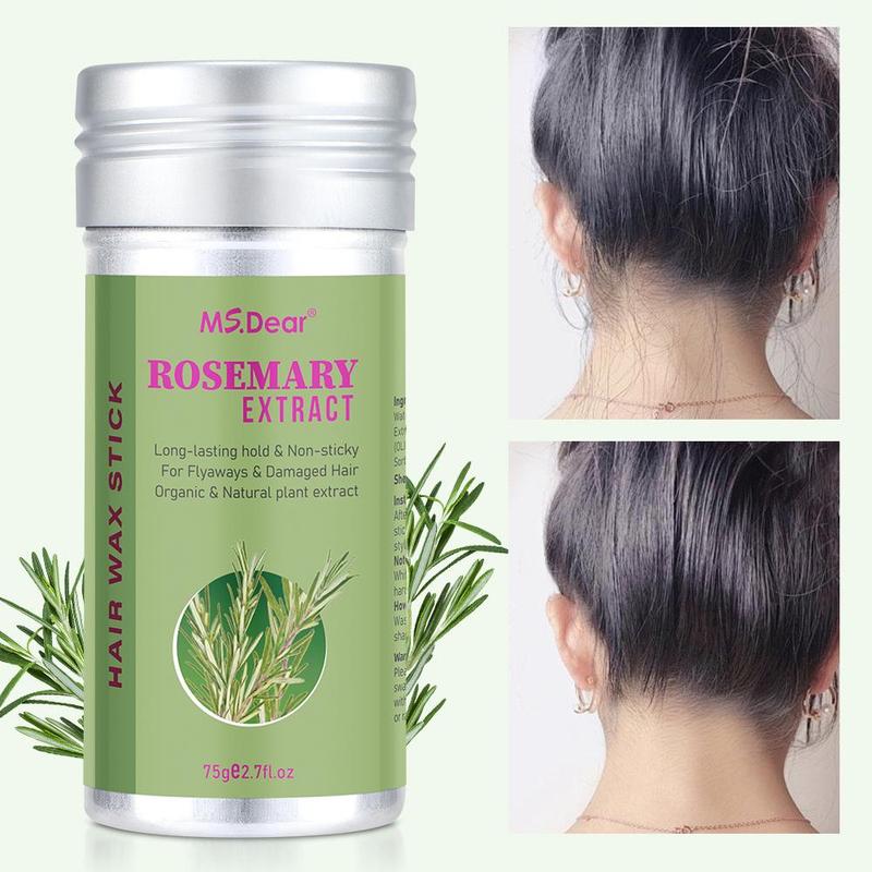 Rosemary Hair Wax Stick, 1 Box Hair Styling Hair Pomade Stick, Portable Mild Hair Taming Stick, Hair Care & Styling Product