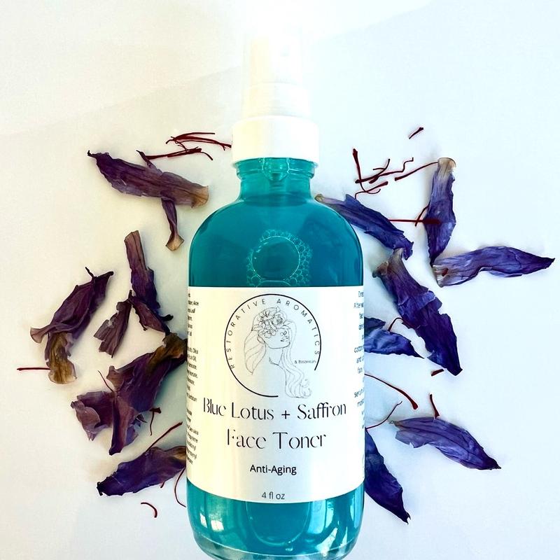 Blue Lotus Saffron Face Toner - Luxurious, Hydrating, Natural Face Mist - Skin Nourishing, Revitalizing