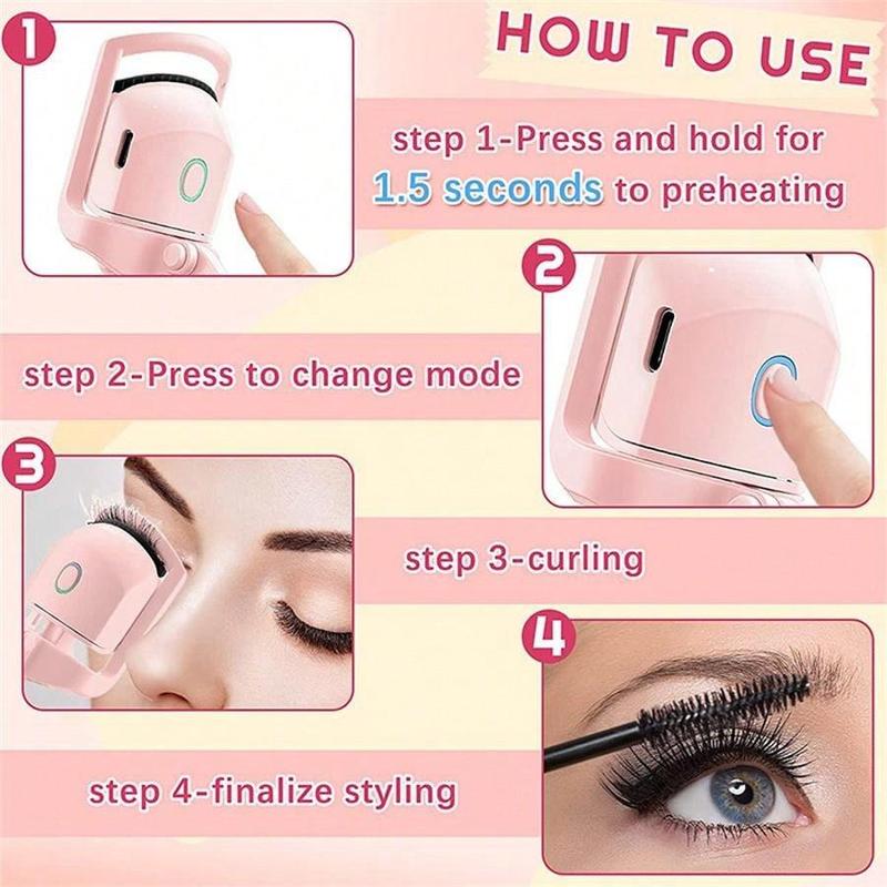 Electric Eyelash Curler, 1 Box Portable Rechargeable Eyelash Curler, Professional Eye Makeup Tool for Women & Girls Daily Use, Makeup Products, Cosmetic Gift for Lady, Christmas Gift