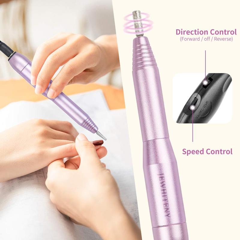 Electric Nail Drill Machine Professional 25000RPM Portable Manicure Pedicure Polishing Shape Tools Efile Nail File Drill Kit for Acrylic, Removing Acrylic Gel Nails. Nail Art