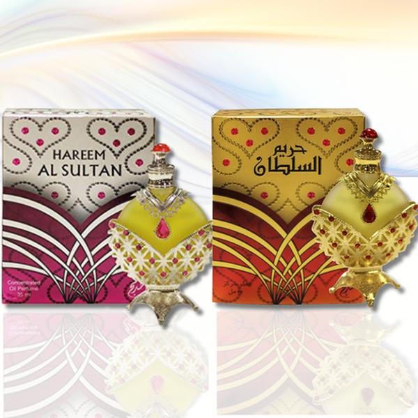 Khadlaj Hareem Al Sultan Gold & Hareem Al Sultan Silver Perfume Oil Pack of 2 - 35ML By Khadlaj - Viral Long lasting Women's Perfume Oil Fragrance Jasmine Vanilla Scented