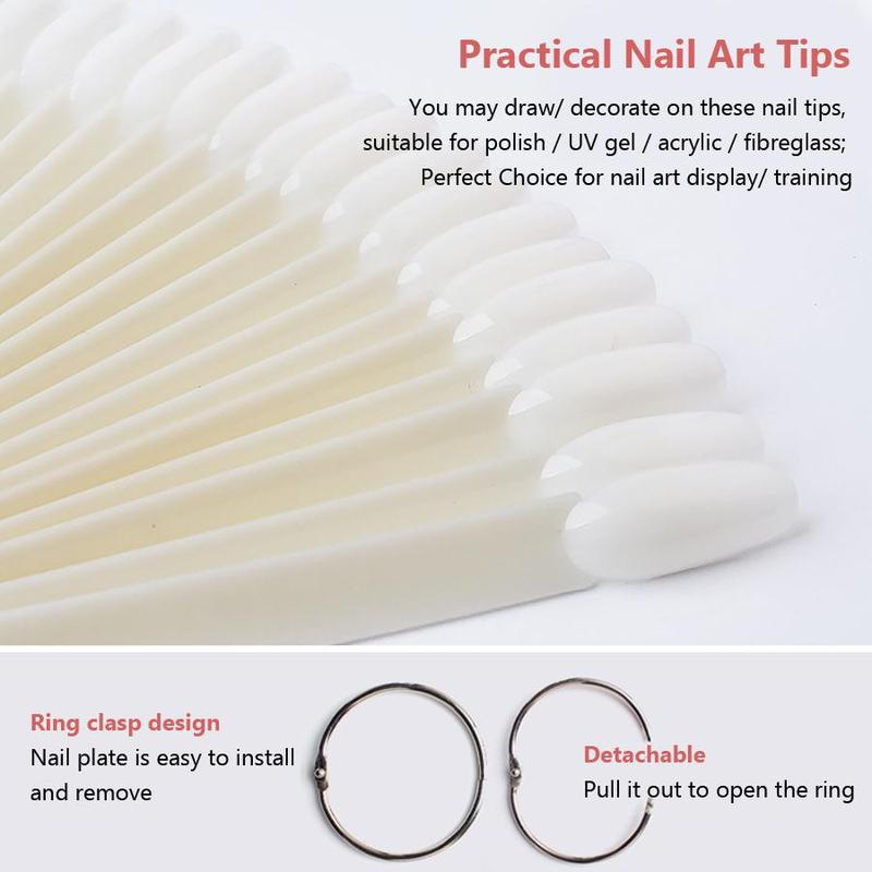 Gel Polish Nail Art & Nail Care Practice Sticks, 50pcs Manicure Display Fan with Loop, Gel Polish Display, Practice Nail Sample Sticks for Women, Christmas Gift