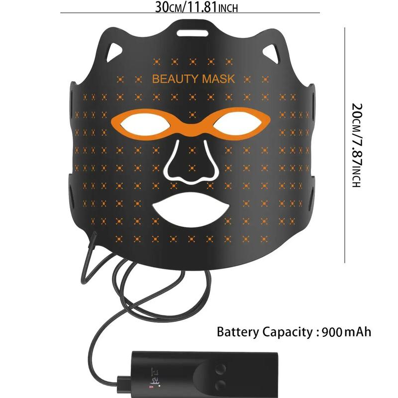 LED Light Facial Mask, Rechargeable Facial Mask with 7 Color LED Light, Facial Skin Care Mask, Professional Facial Beauty Instrument for Women