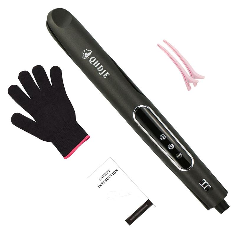 2 in 1 Electric Heated Hair Curling Iron, 3D Floating Plates Hair Straightener for Making Beachwaver, Comfort Hair Styling Tool for Home & Salon Use