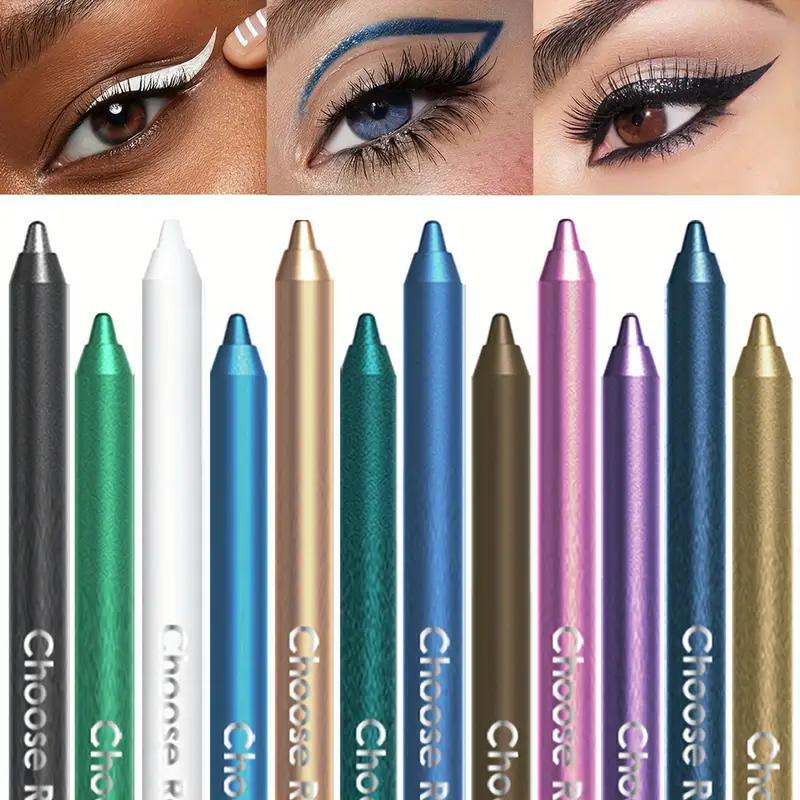 Eye Liner Pen, 12pcs set Long Lasting Waterproof Shimmering Eye Liner Pencil, Professional Eye Makeup Set, Great for Beginner