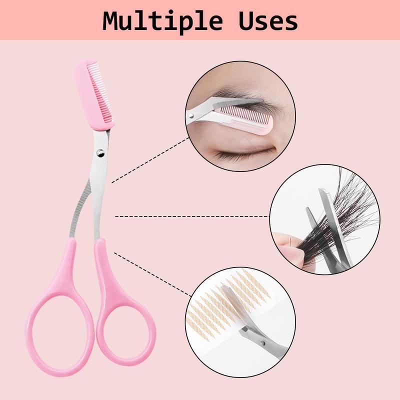 Eyebrow Trimmer Scissors for Women and Men with Comb, Non-Slip Eyebrow Cutter and Razors, Eye Brow Scissors, TikTok Viral 2024 Makeup Plastic