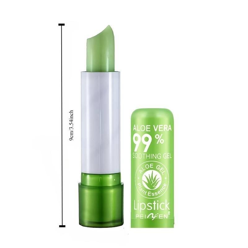 Aloe Vera Color Changing Lipstick, Magic Temperature Color Changing Lipstick, Suitable for All Occasions Lip Makeup, Girls & Women Makeup for Good Luck