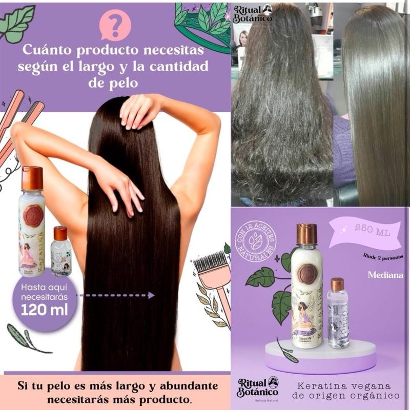 Ritual Botanico KERATINA 250ML & TermoProtector 120ML Incluye Cepillo Aplicador & Manual de Instrucciones Conditioner Haircare