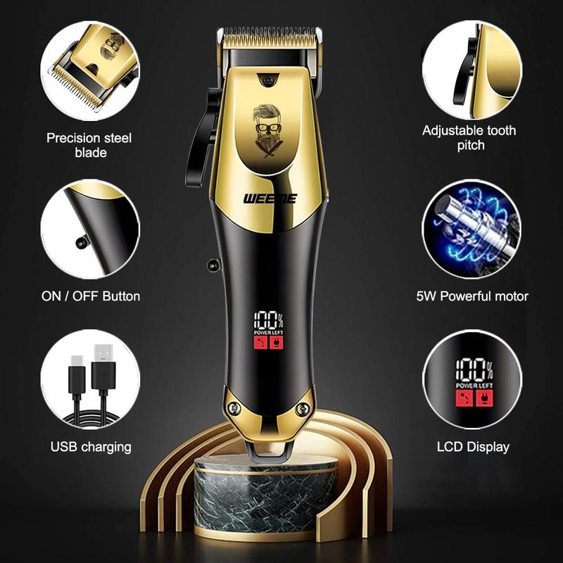 Professional Hair Clipper Set, 1 Set Hair Trimmer & T-blade Trimmer & Accessories, Great Gifts for Boyfriend, Father's Day Gift, Barber Kit, Barber Clippers, Hair Cutting Machines