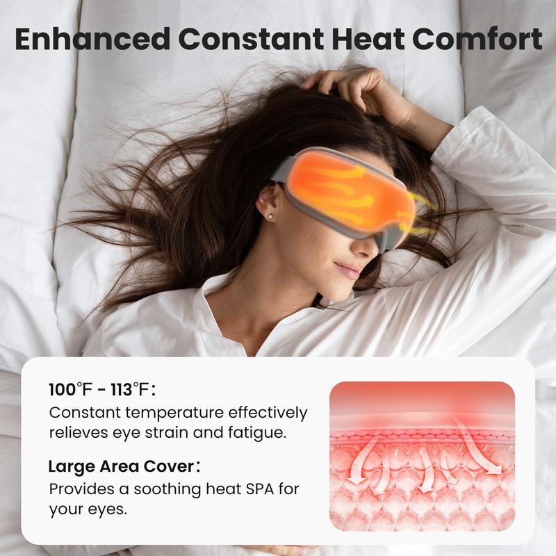 Nekteck Eye Massager with Heat and Bluetooth Music, Smart Eye Mask for Relaxation, Reducing Eye Strain, Improving Sleep, Ideal Gift for Men and Women