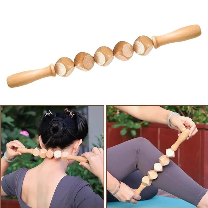 Wooden Massage Tools Set, 5 Counts set Traditional Manual Massage Tools for Spa, Muscle Relaxation Tool, Massage Roller, Massage Tools for Home & Spa, Muscle Massager, Roller Massager, Body & Scalp Massager, Body Care Tools