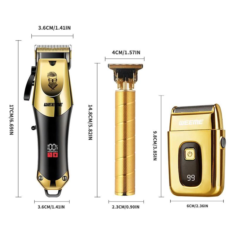 Professional Hair Clipper Set, 1 Set Hair Trimmer & T-blade Trimmer & Accessories, Great Gifts for Boyfriend, Father's Day Gift, Barber Kit, Barber Clippers, Hair Cutting Machines