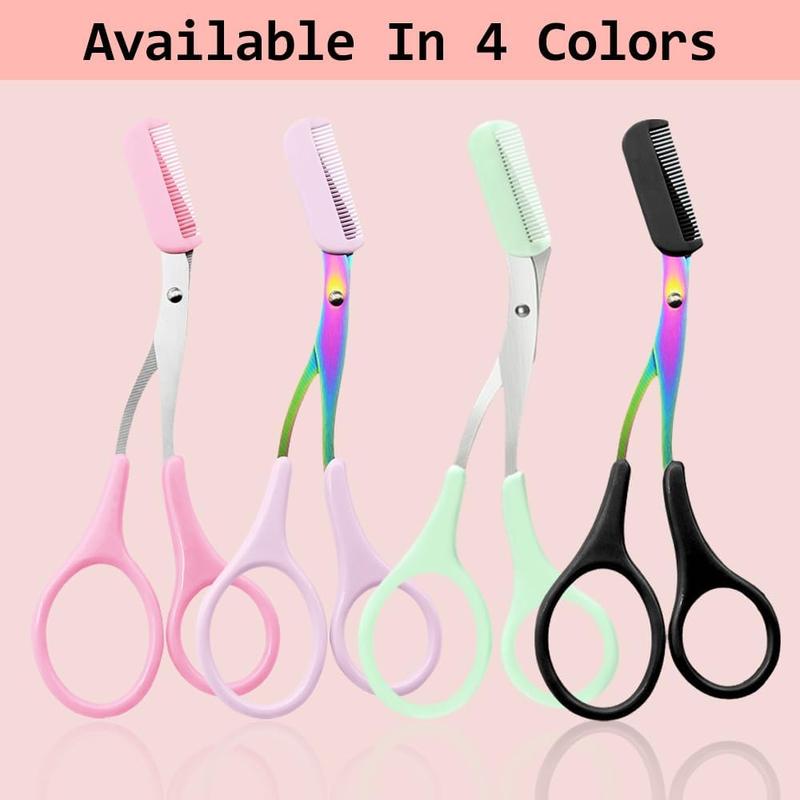 Eyebrow Trimmer Scissors for Women and Men with Comb, Non-Slip Eyebrow Cutter and Razors, Eye Brow Scissors, TikTok Viral 2024 Makeup Plastic