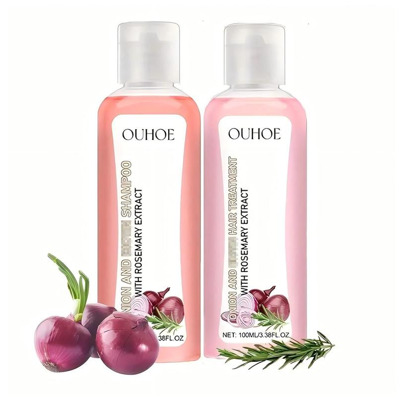 Onion Biotin Shampoo Set, Shampoo Set Containing Rosemary Onion Extract For All Hair Types Conditioner Cleansing Cleanser