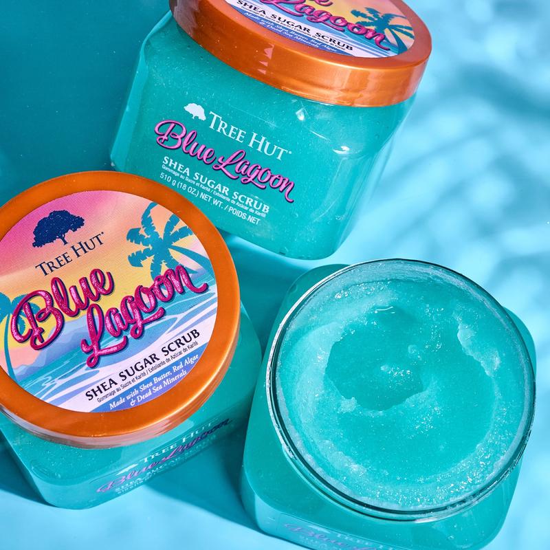 Tree Hut Blue Lagoon Sugar Scrub with Moisturizing Shea Butter, 18 oz - Exfoliating Body Care