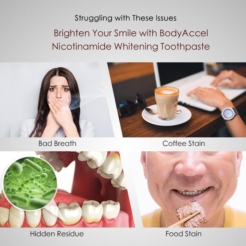 BodyAccel Triple Action Whitening Niacinamide Toothpaste