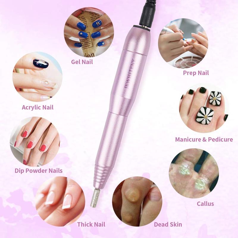 Electric Nail Drill Machine Professional 25000RPM Portable Manicure Pedicure Polishing Shape Tools Efile Nail File Drill Kit for Acrylic, Removing Acrylic Gel Nails. Nail Art